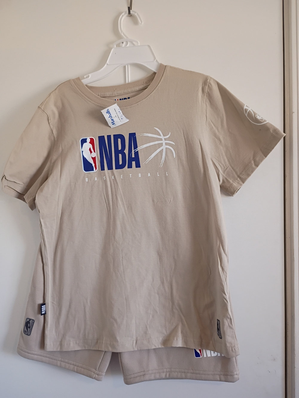 NBA Kids Matching Set Beige with Blue, Red, White Logo